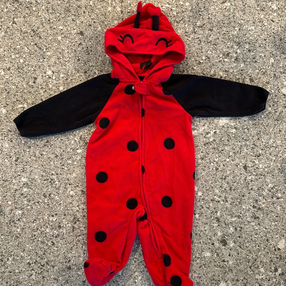 Ladybug hooded onesie